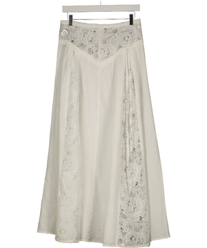Bydee Jolie Maxi Skirt In Céleste White UK S