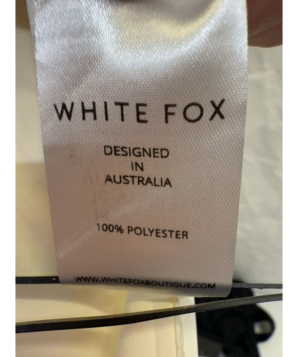 WHITE FOX Cream Wrap Maxi Skirt Cream, size UK S — label