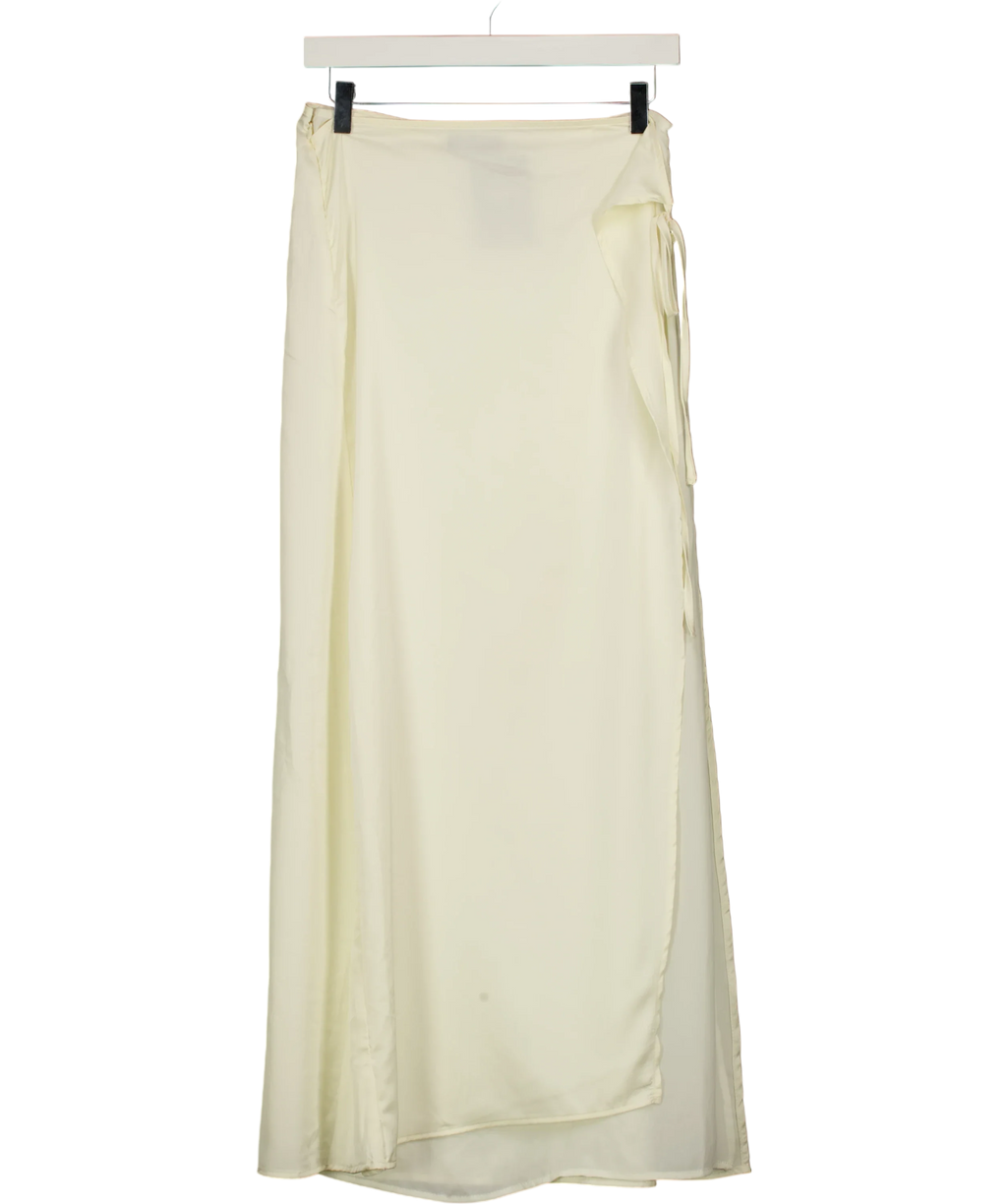 WHITE FOX Cream Wrap Maxi Skirt Cream, size UK S — front