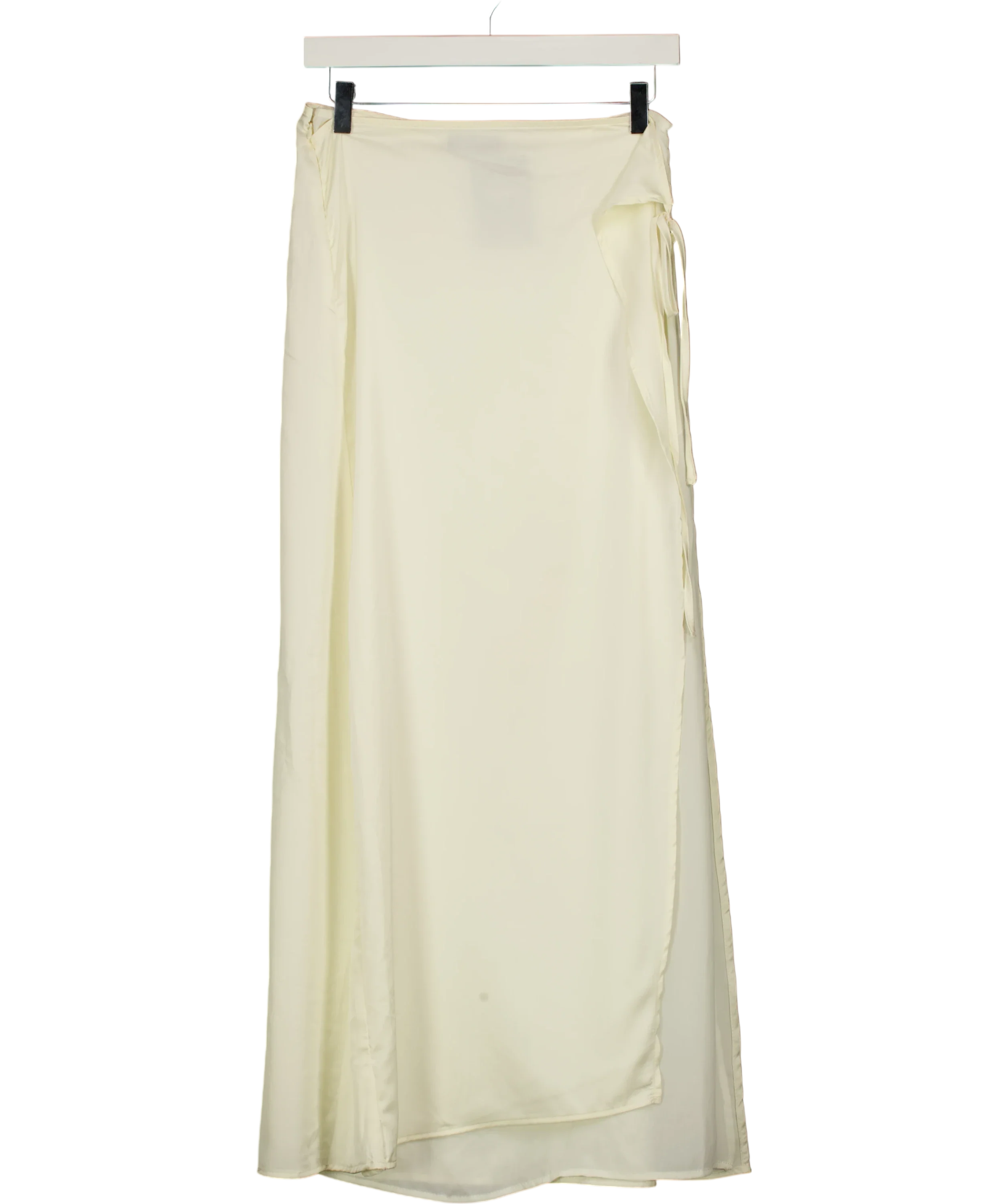 WHITE FOX Cream Wrap Maxi Skirt Cream, size UK S — front