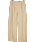 The Couture Club Beige Pleated Wide Leg Trousers Beige, size UK 8 — front