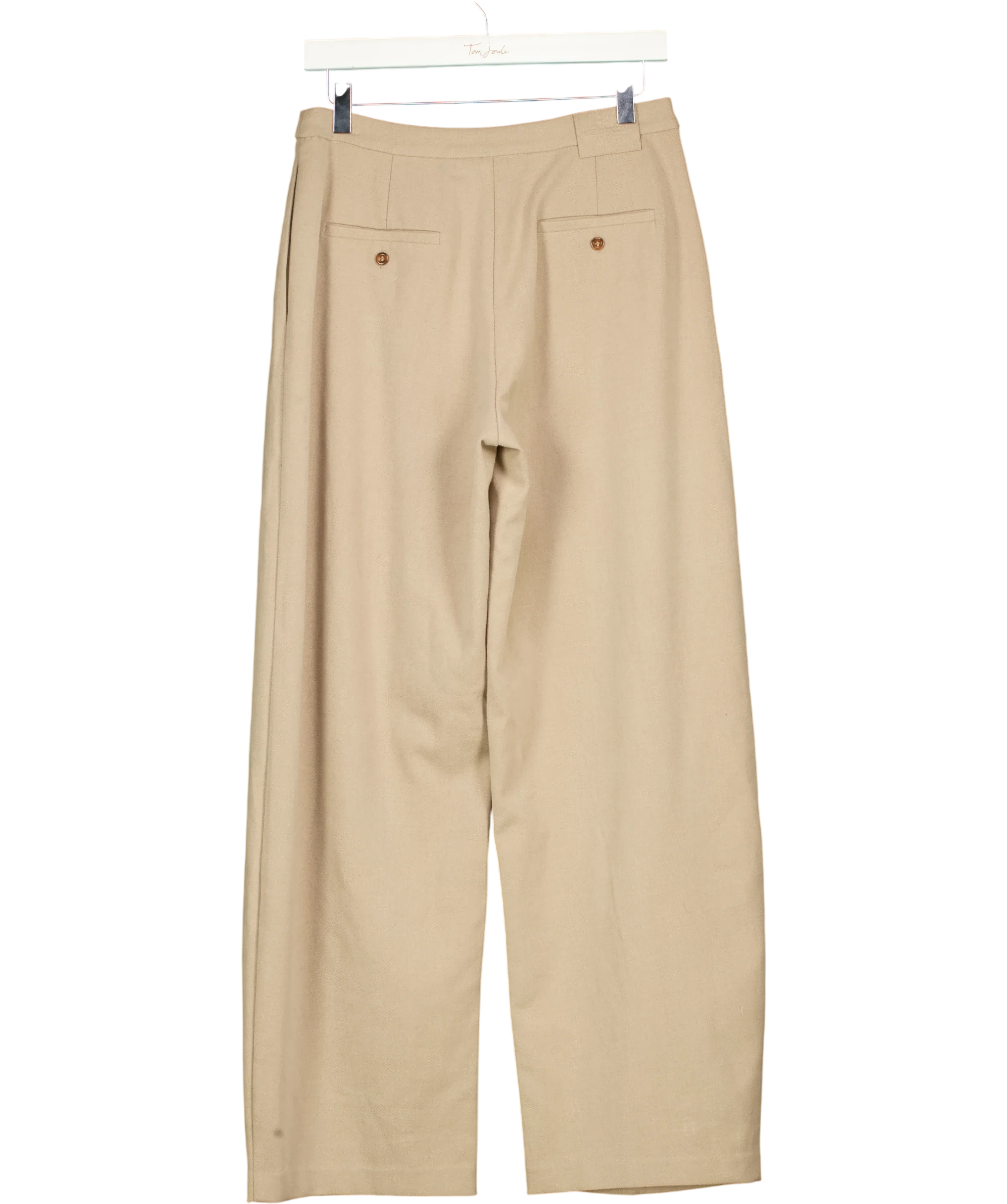The Couture Club Beige Pleated Wide Leg Trousers Beige, size UK 8 — back