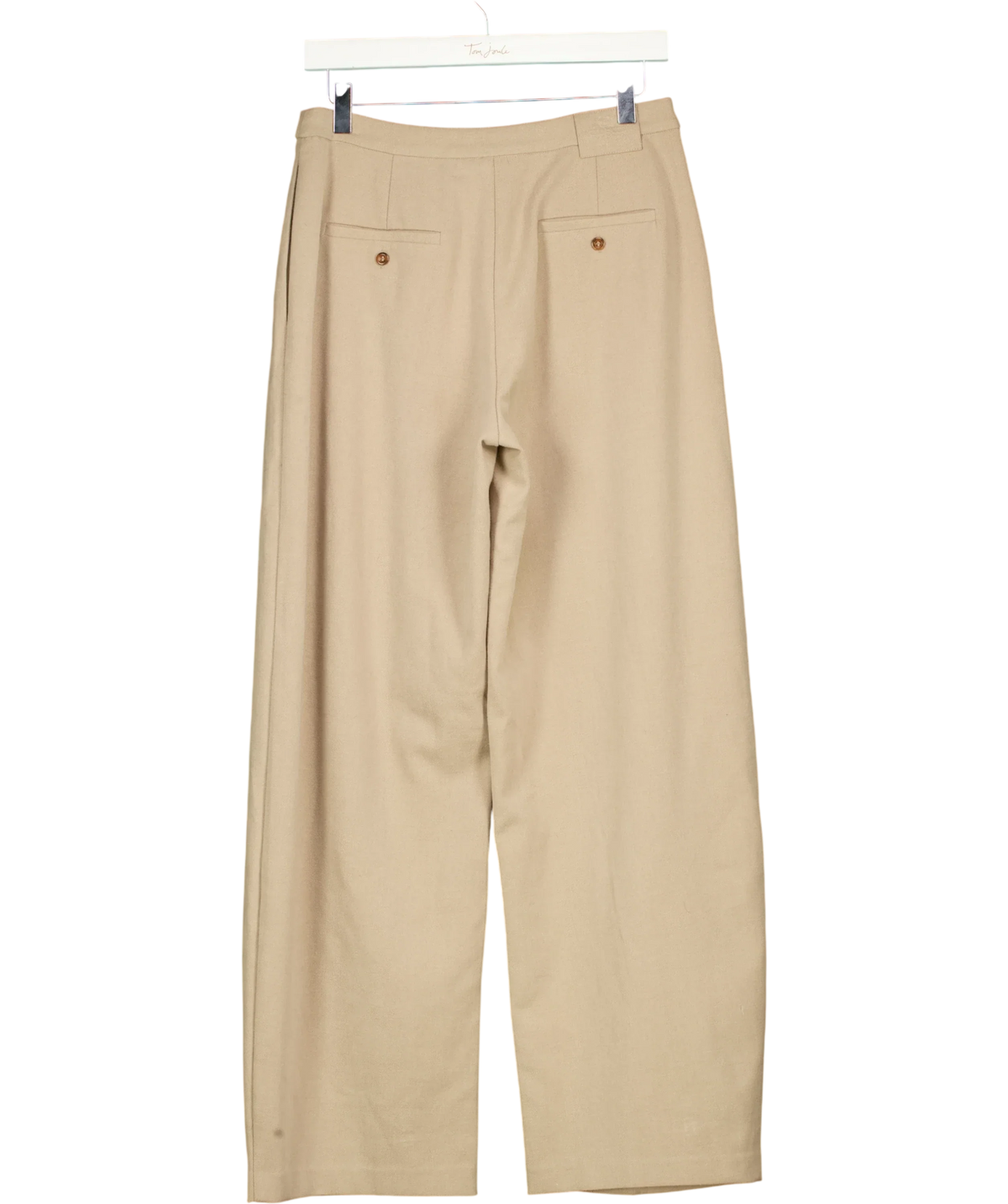 The Couture Club Beige Pleated Wide Leg Trousers Beige, size UK 8 — back