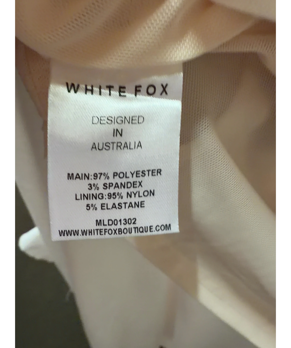 WHITE FOX Multicoloured Multi-Colour Striped Sequin Fringe Mini Skirt, size UK S — label