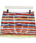 WHITE FOX Multicoloured Multi-Colour Striped Sequin Fringe Mini Skirt, size UK S — front
