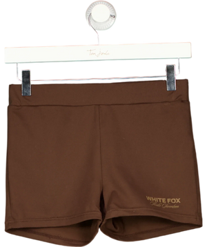 WHITE FOX Studio Collection Lila Booty Bike Shorts Chocolate Brown UK S