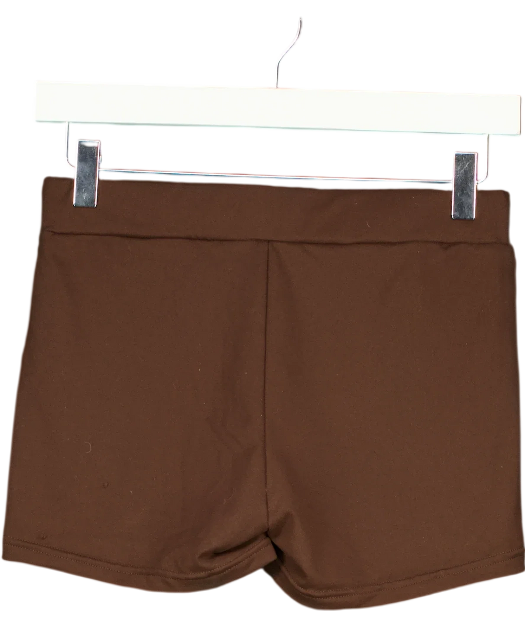 WHITE FOX Brown Studio COLLECTION Lila Booty Bike Shorts Chocolate BROWN, size UK S — back
