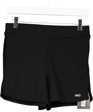NKD Black White Logo Shorts UK S
