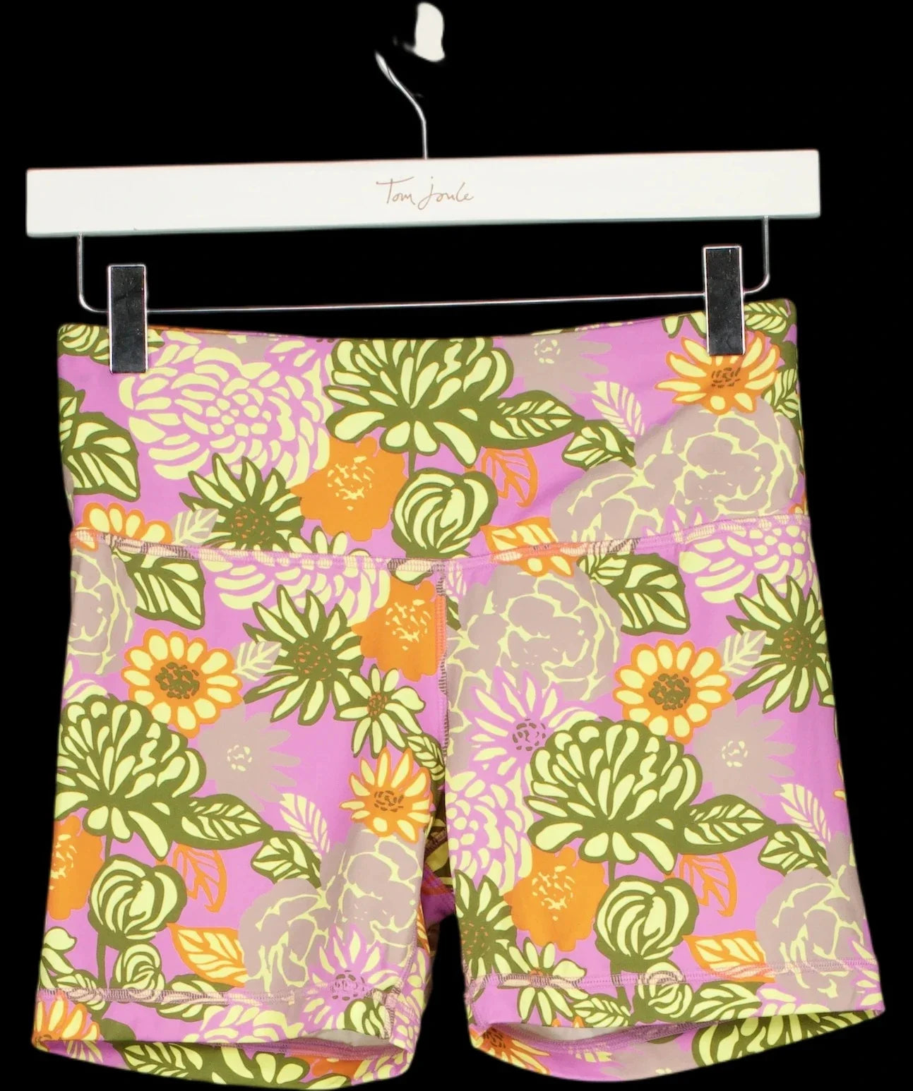 TORY BURCH SPORT Multicoloured Weightless Printed Bike Short in Gardenias, size UK S — detail