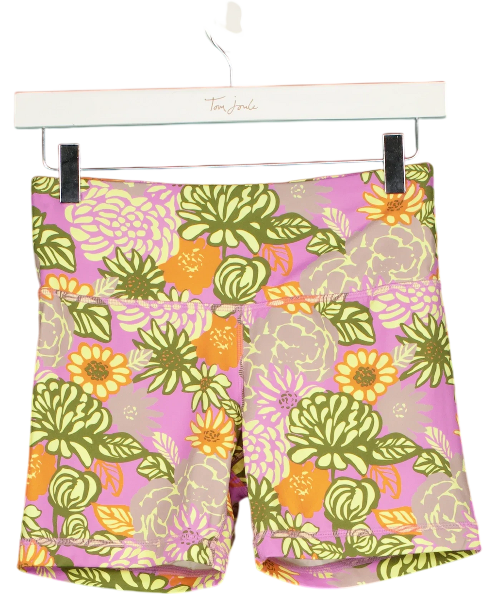 TORY BURCH SPORT Multicoloured Weightless Printed Bike Short in Gardenias, size UK S — front