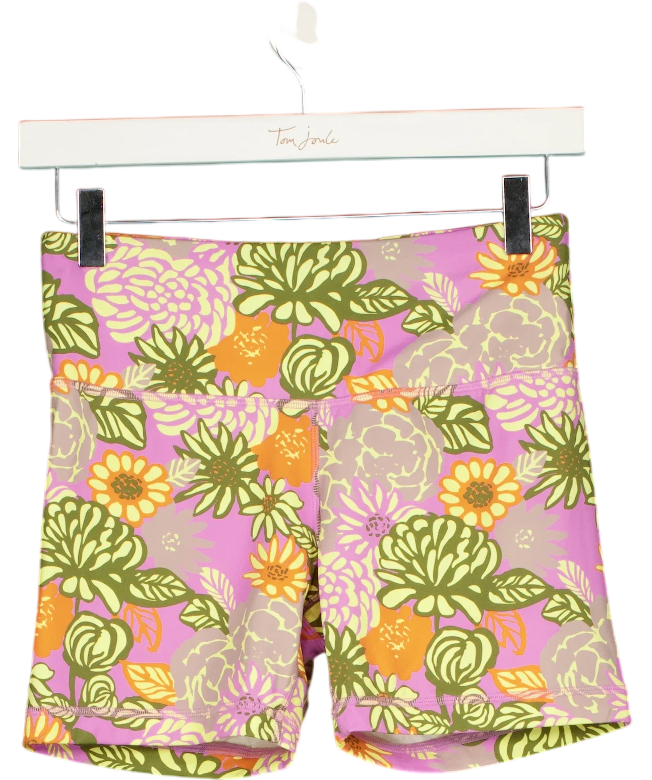 TORY BURCH SPORT Multicoloured Weightless Printed Bike Short in Gardenias, size UK S — front