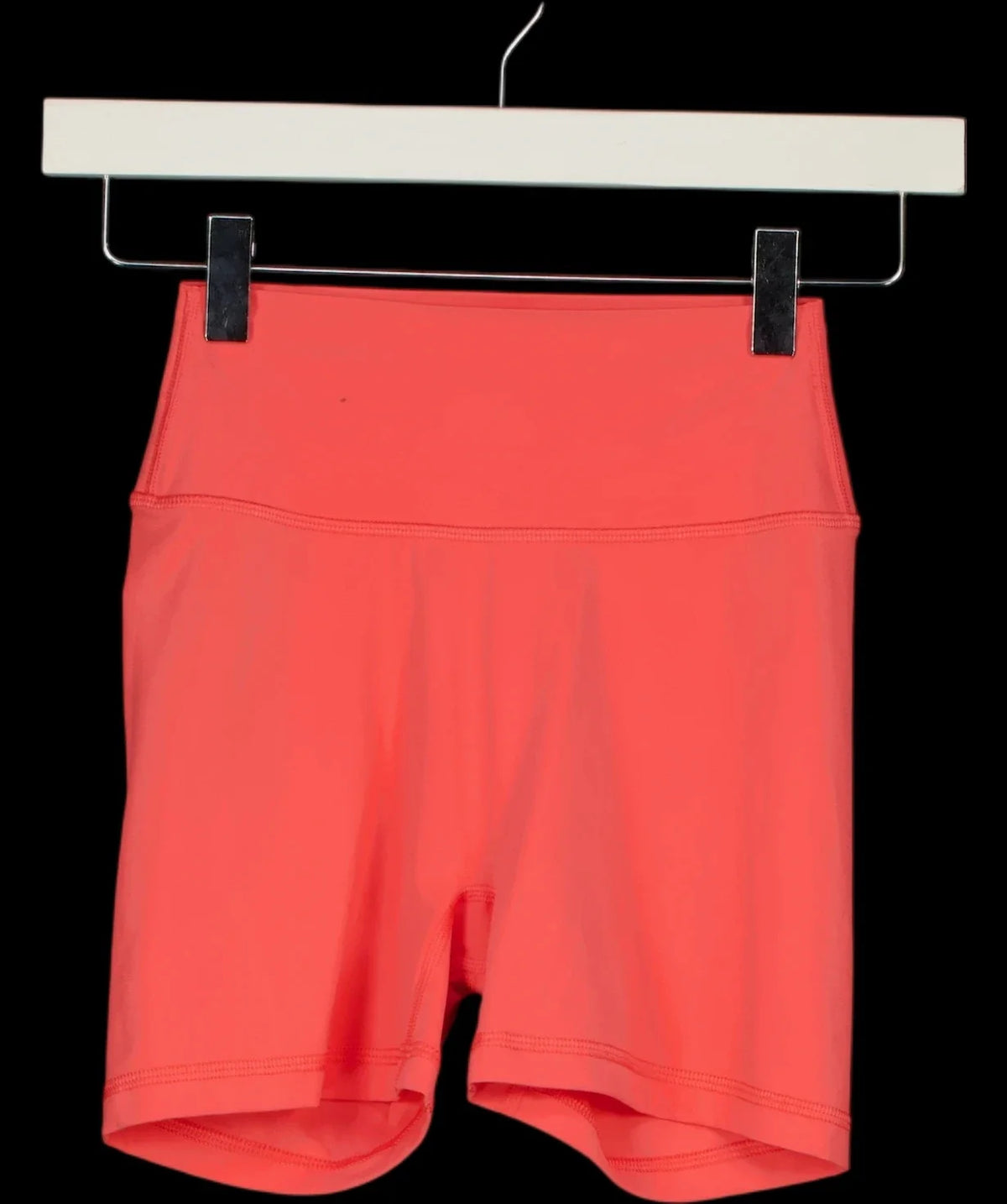 3E Pink Coral Pink High-Waisted Activewear Bike Shorts, size UK XS — detail