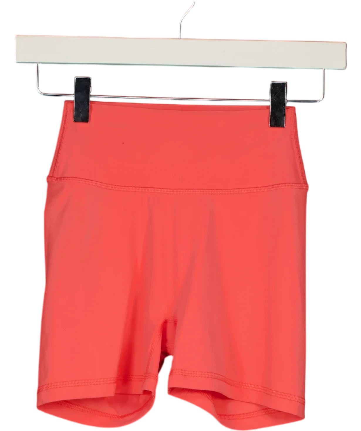 3E Pink Coral Pink High-Waisted Activewear Bike Shorts, size UK XS — front