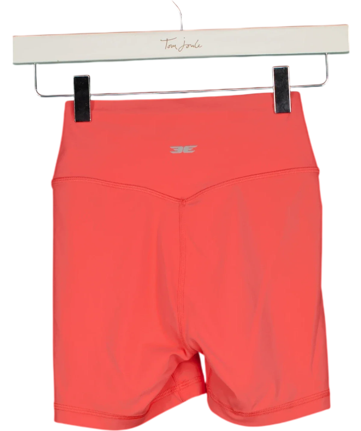 3E Pink Coral Pink High-Waisted Activewear Bike Shorts, size UK XS — back