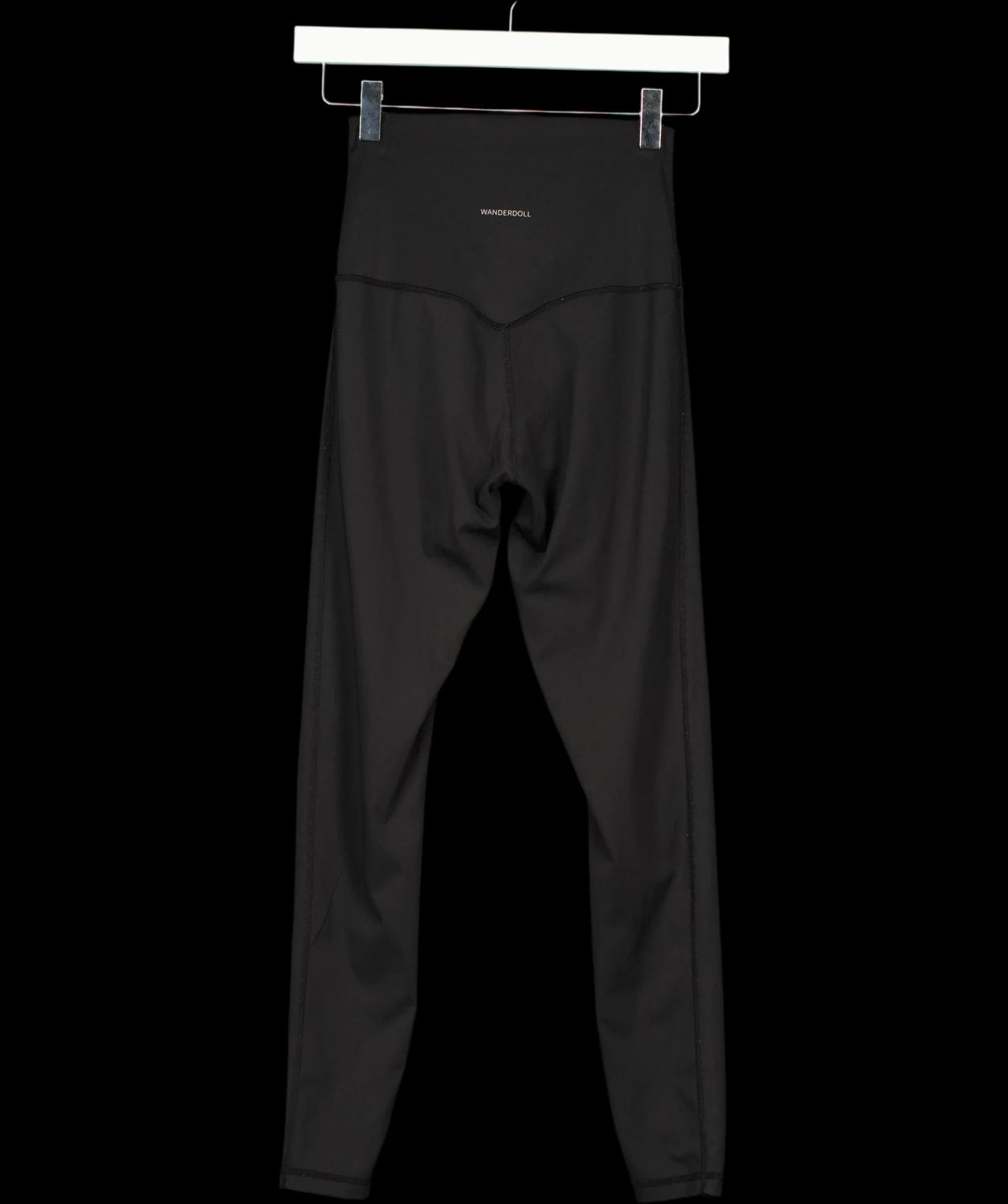 WANDERDOLL Black Black High-Waisted Performance Leggings, size UK XS — label