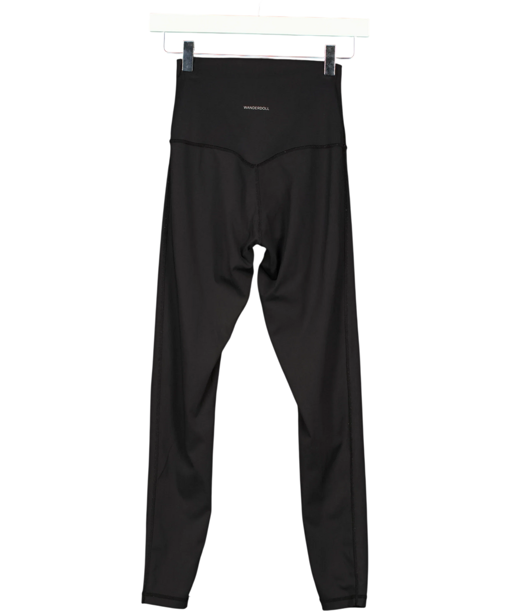 WANDERDOLL Black Black High-Waisted Performance Leggings, size UK XS — back