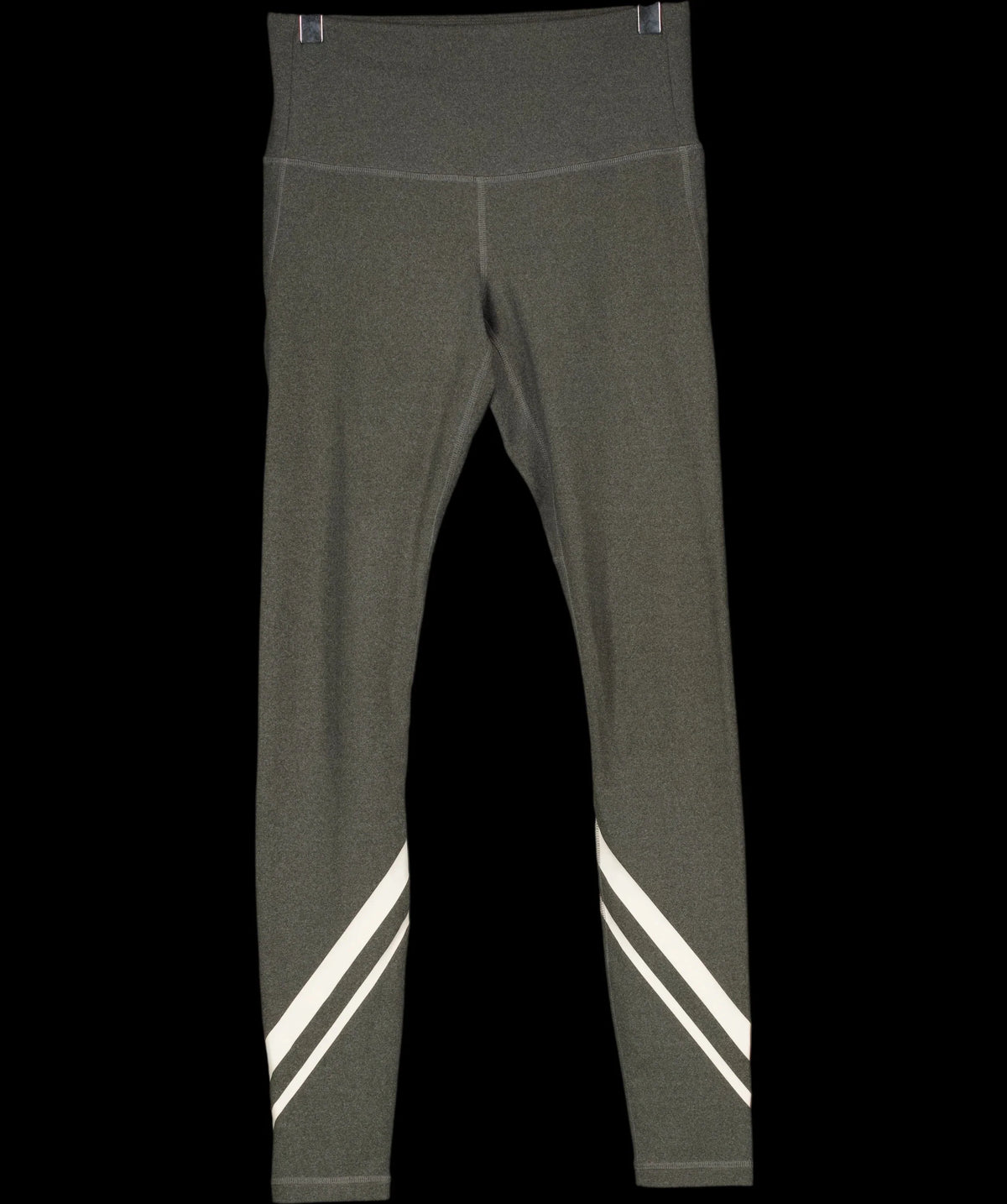 TORY BURCH SPORT Grey Melange Grey Side Pocket Chevron Leggings, size UK XS — detail