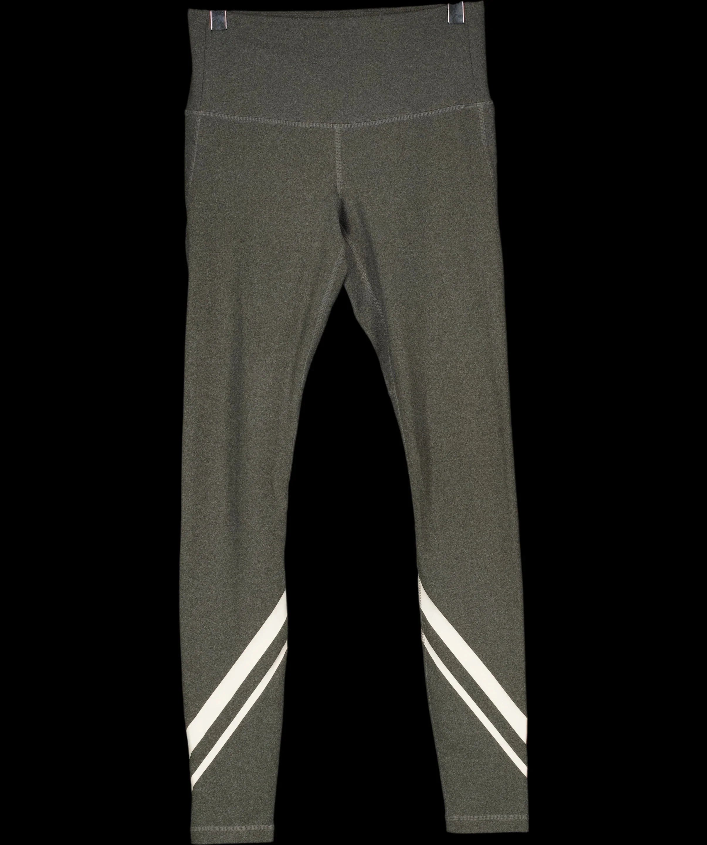 TORY BURCH SPORT Grey Melange Grey Side Pocket Chevron Leggings, size UK XS — care label