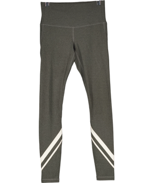 TORY BURCH SPORT Melange Grey Side Pocket Chevron Leggings UK XS