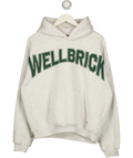WELLBRICK Grey Grey Marl Green Graphic Logo Hoodie, size UK M — front