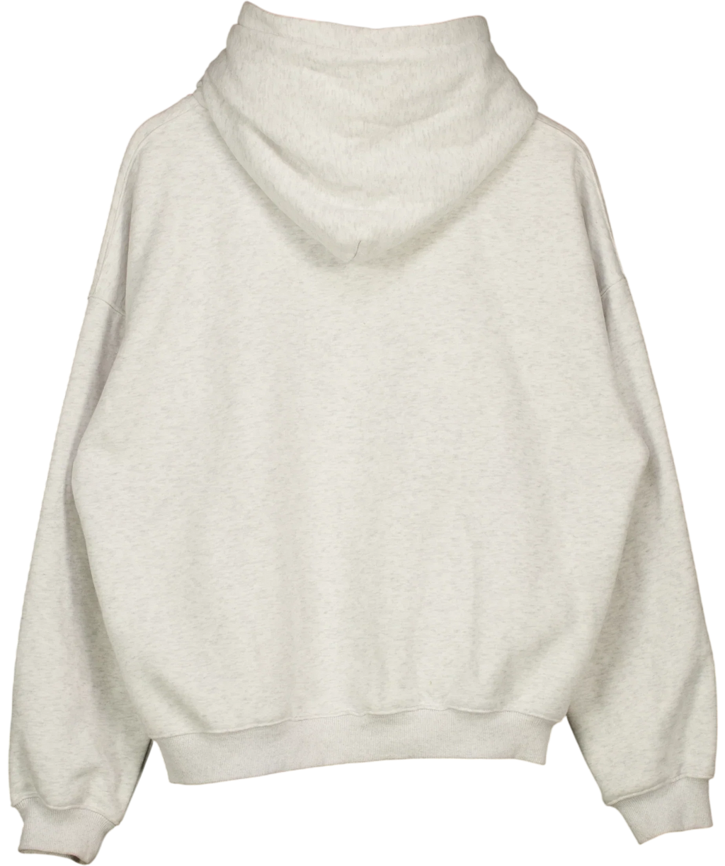 WELLBRICK Grey Grey Marl Green Graphic Logo Hoodie, size UK M — back