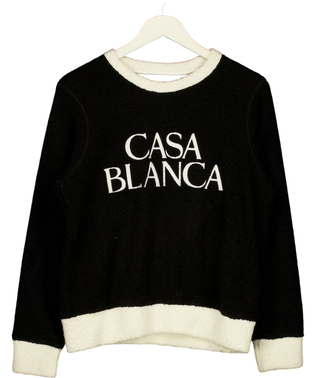 CasaBlanca Black Tennis Club Boucle Embroidered Jumper, size UK S — front
