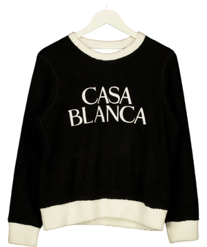 CasaBlanca Black Tennis Club Boucle Embroidered Jumper UK S