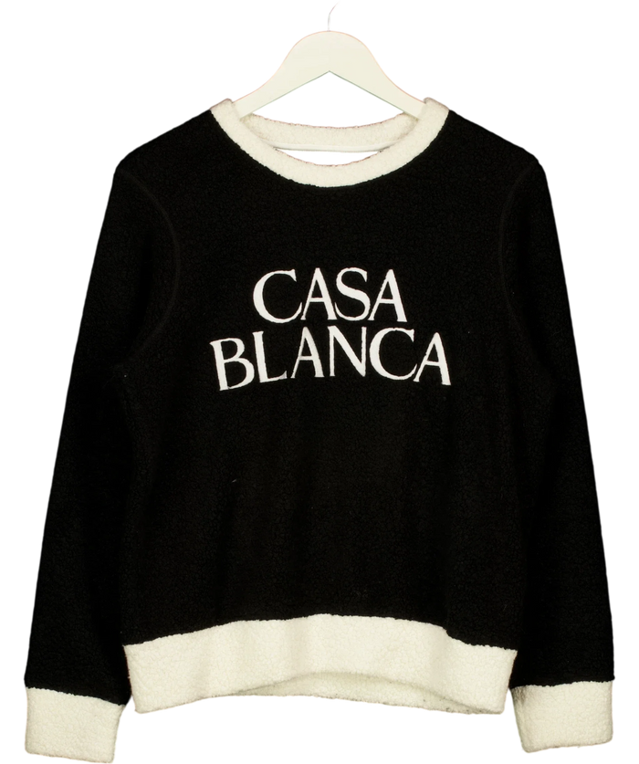 CasaBlanca Black Tennis Club Boucle Embroidered Jumper UK S