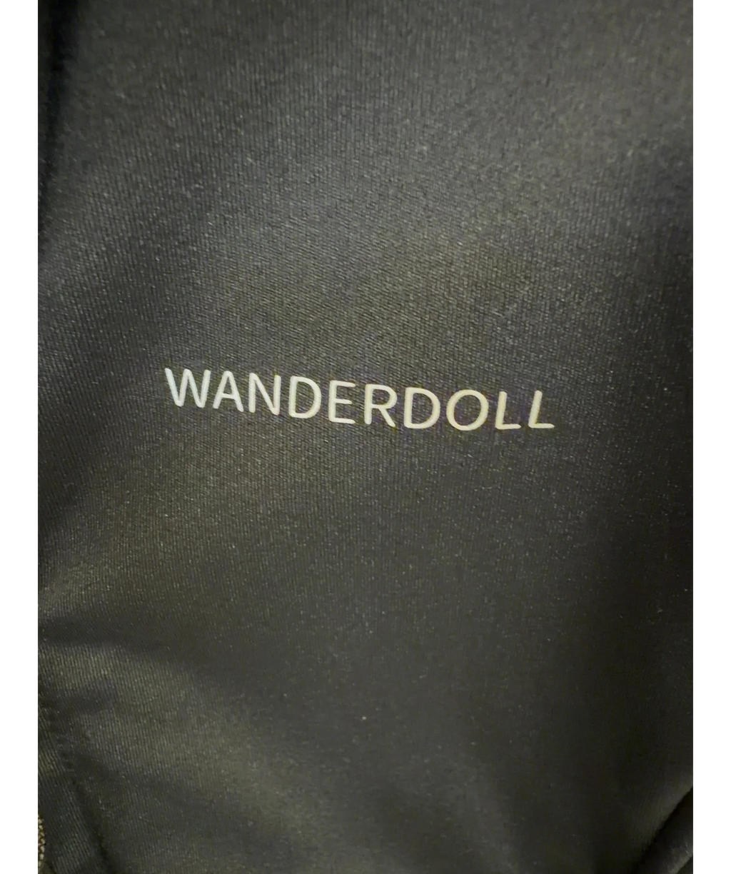 WANDERDOLL Black Fitted Zip-Up Performance Track Jacket Black, size UK XS — detail