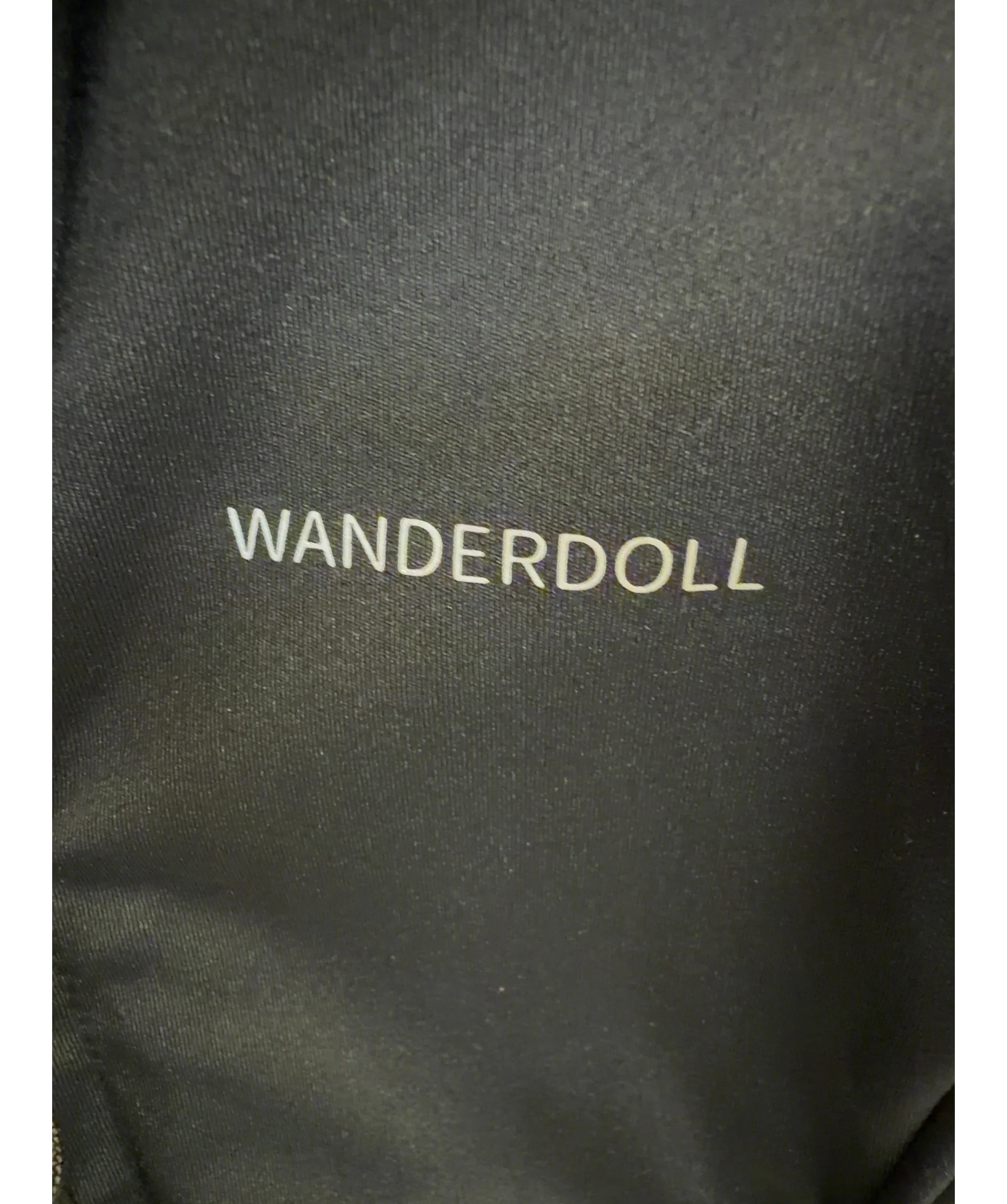 WANDERDOLL Black Fitted Zip-Up Performance Track Jacket Black, size UK XS — detail