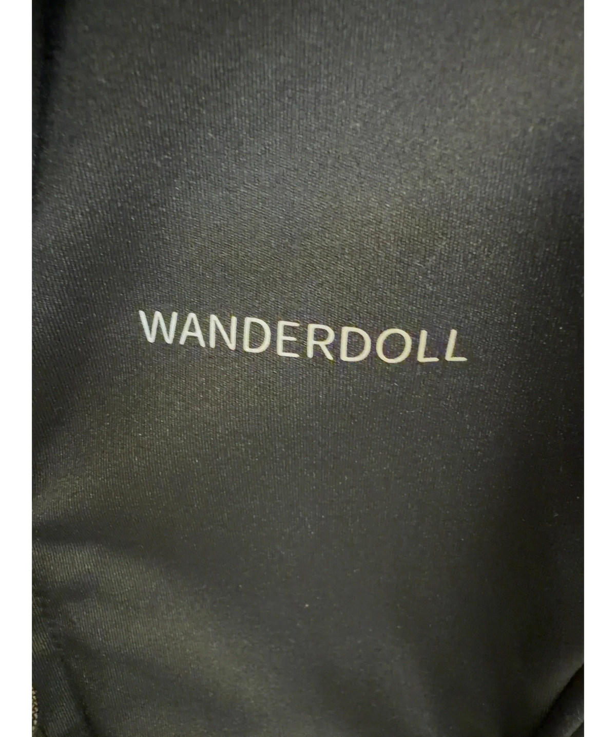 WANDERDOLL Black Fitted Zip-Up Performance Track Jacket Black, size UK XS — detail