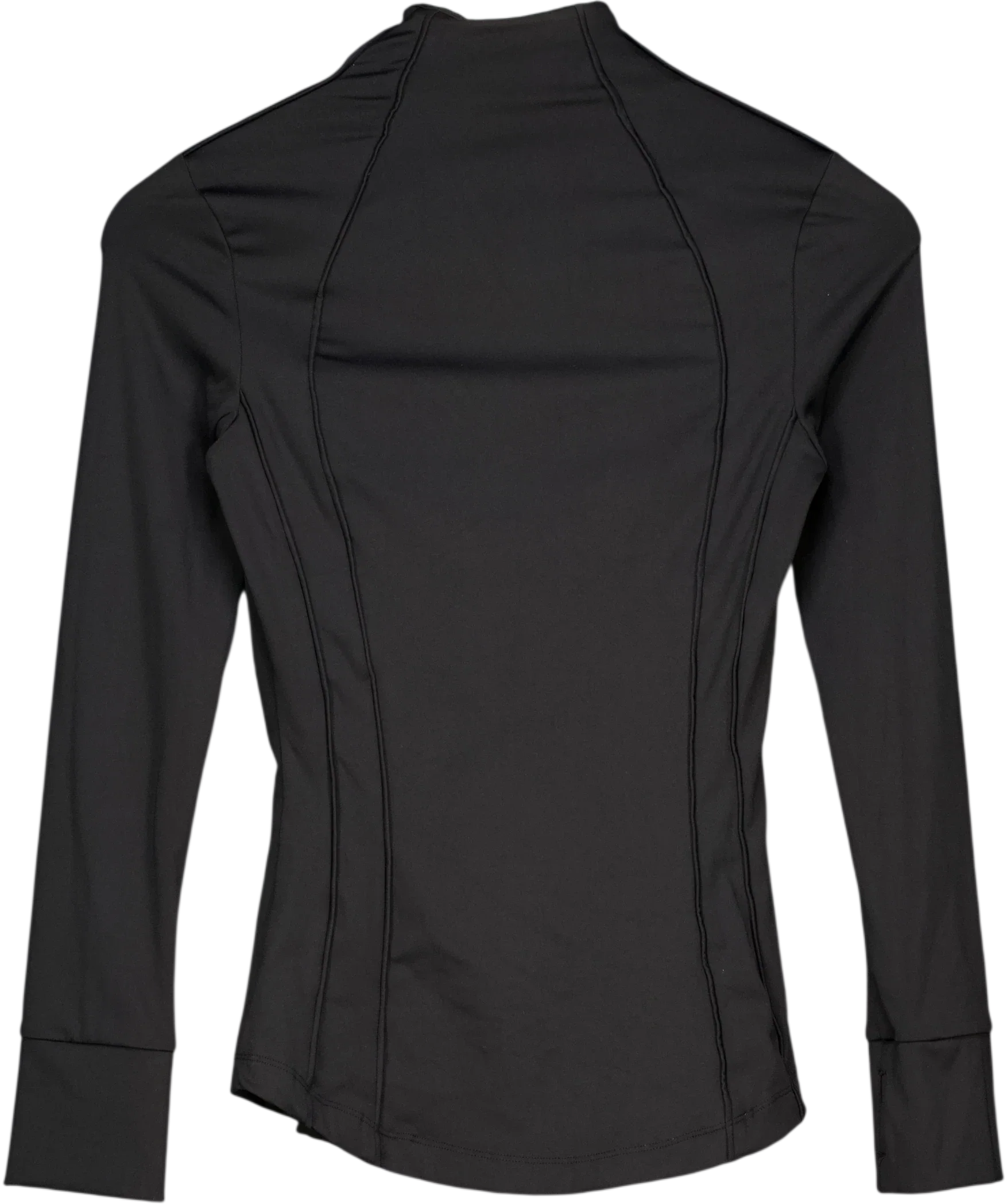 WANDERDOLL Black Fitted Zip-Up Performance Track Jacket Black, size UK XS — back