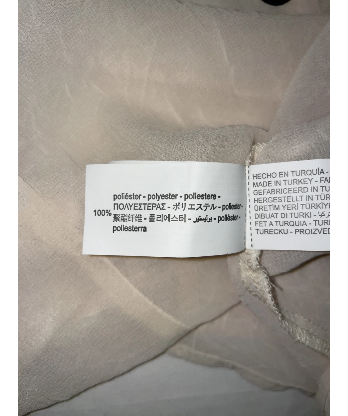 ZARA Cream Colour, size UK S — label