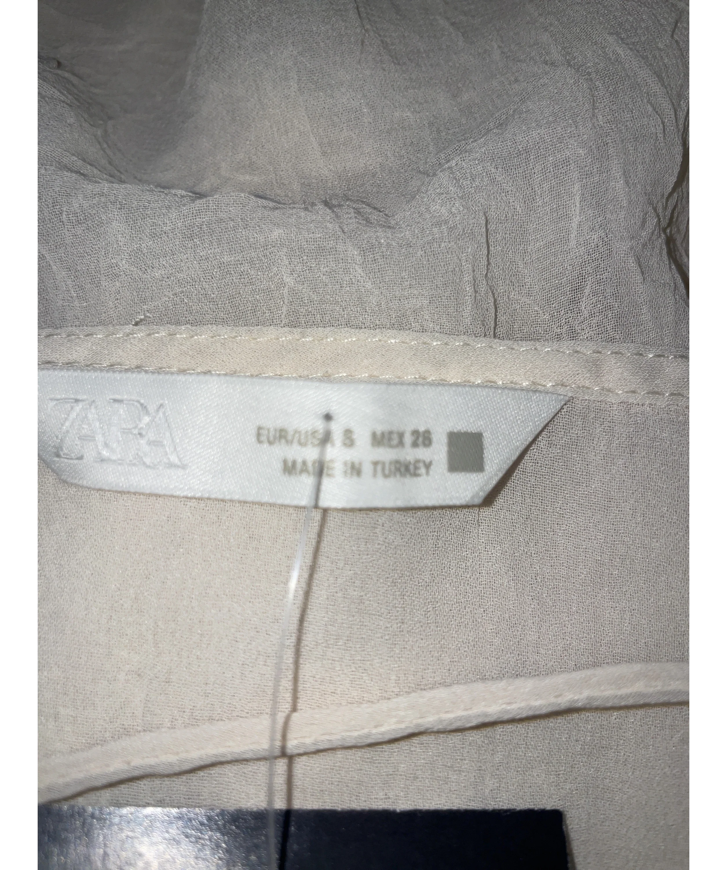 ZARA Cream Colour, size UK S — care label