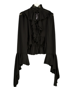 Noughts & Kisses Black Ruffle Blouse UK XS