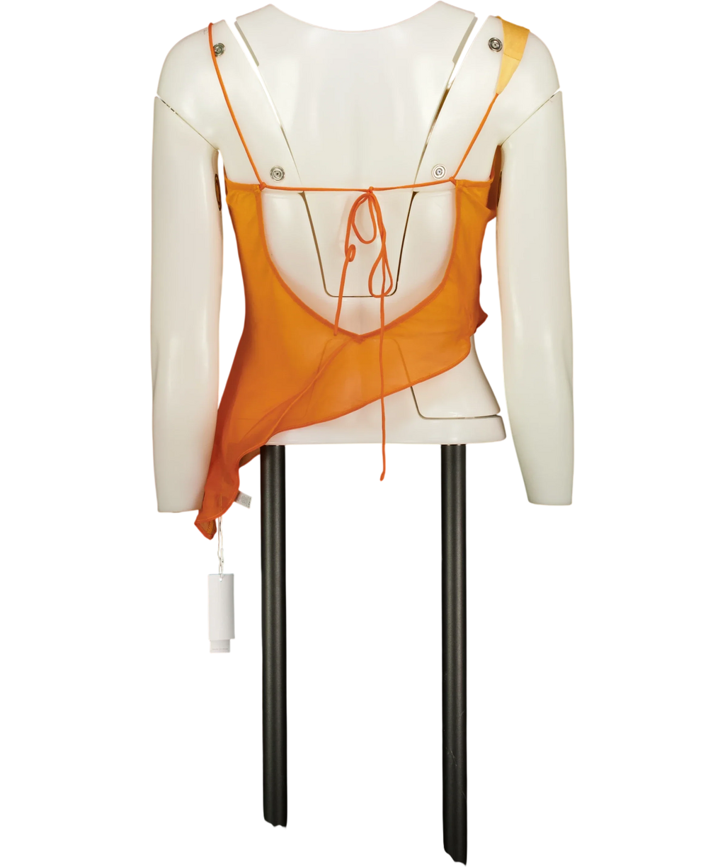 Bydee Orange Zunara Top, size UK XS — back