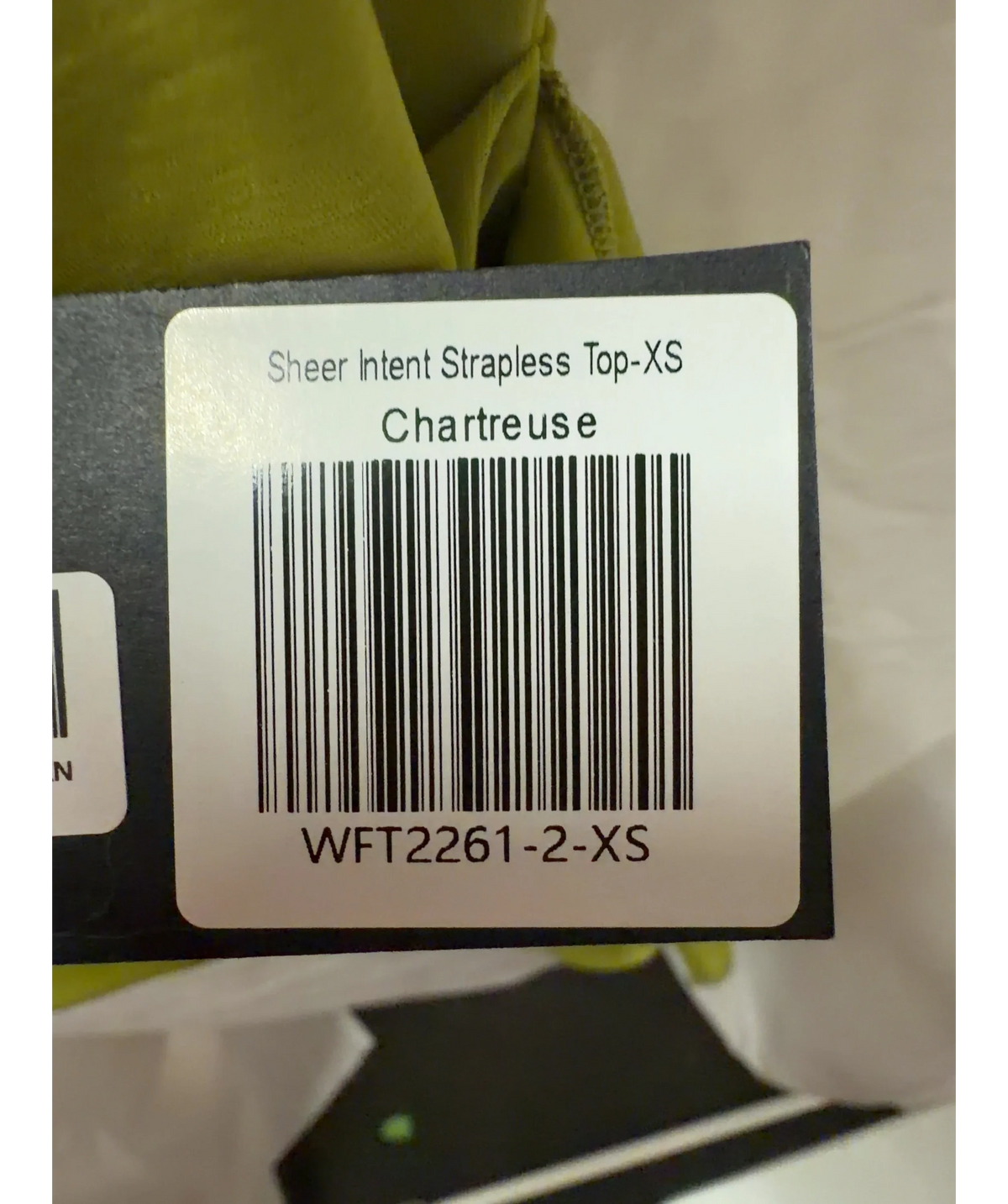WHITE FOX Sheer Intent Strapless Top Chartreuse Green UK XS — Size
