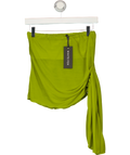 WHITE FOX Green Sheer Intent Strapless Top Chartreuse green, size UK XS — front