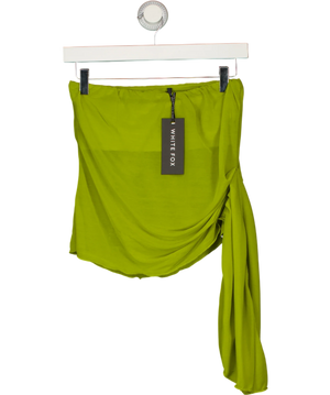 WHITE FOX Sheer Intent Strapless Top Chartreuse Green UK XS