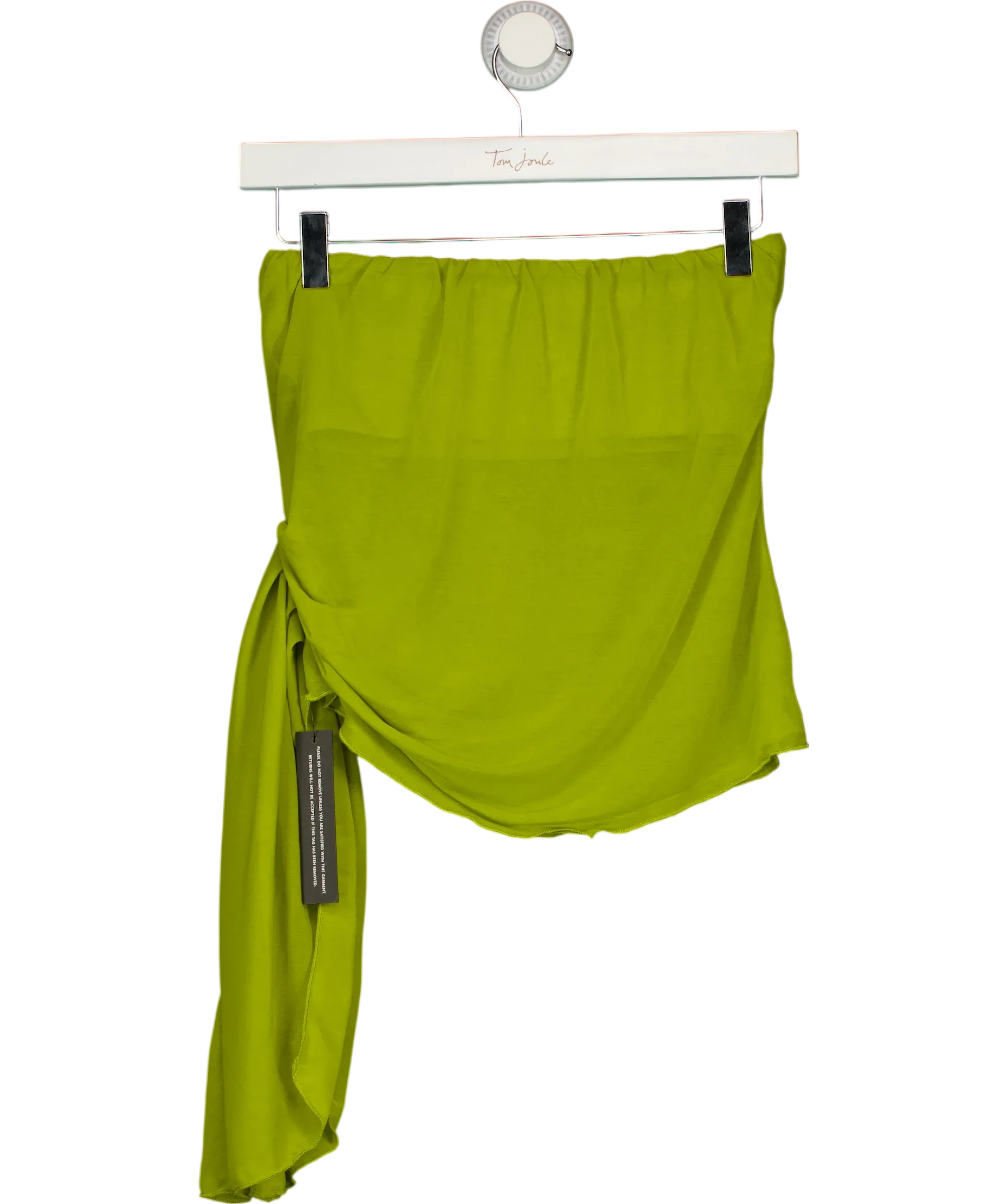 WHITE FOX Green Sheer Intent Strapless Top Chartreuse green, size UK XS — back