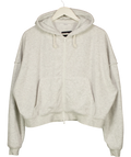 Treats Grey Cropped Zip-Up Hoodie Grey, size UK S — front