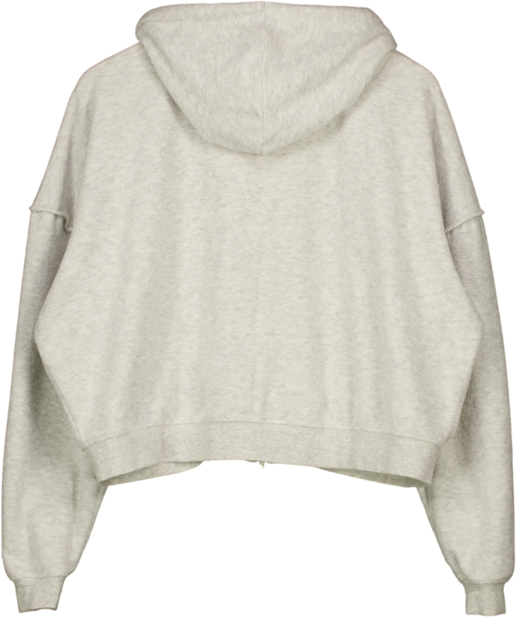 Treats Grey Cropped Zip-Up Hoodie Grey, size UK S — back