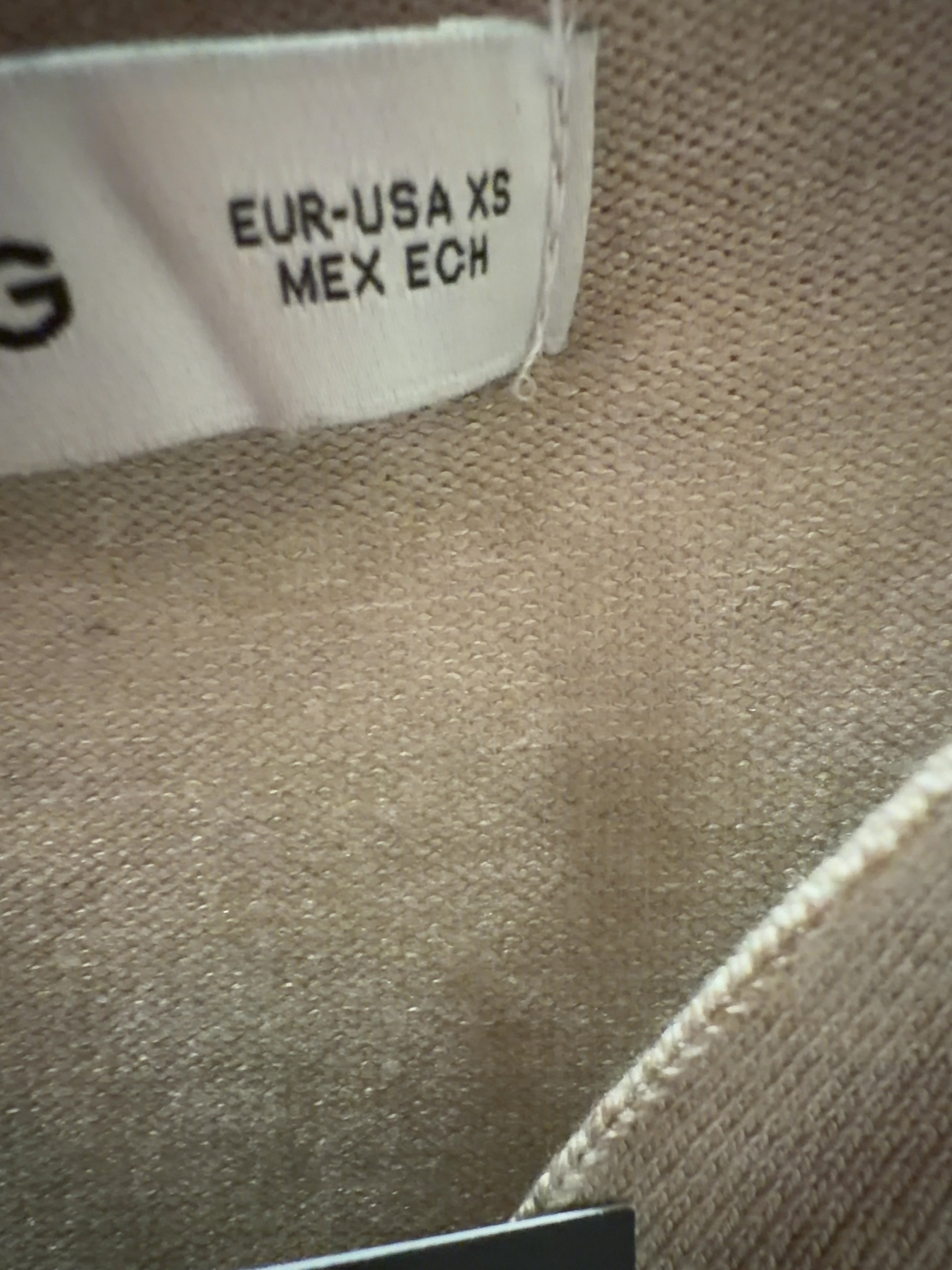 MNG Beige Oatmeal Knit Long Sleeved Polo Jumper, size UK XS — care label
