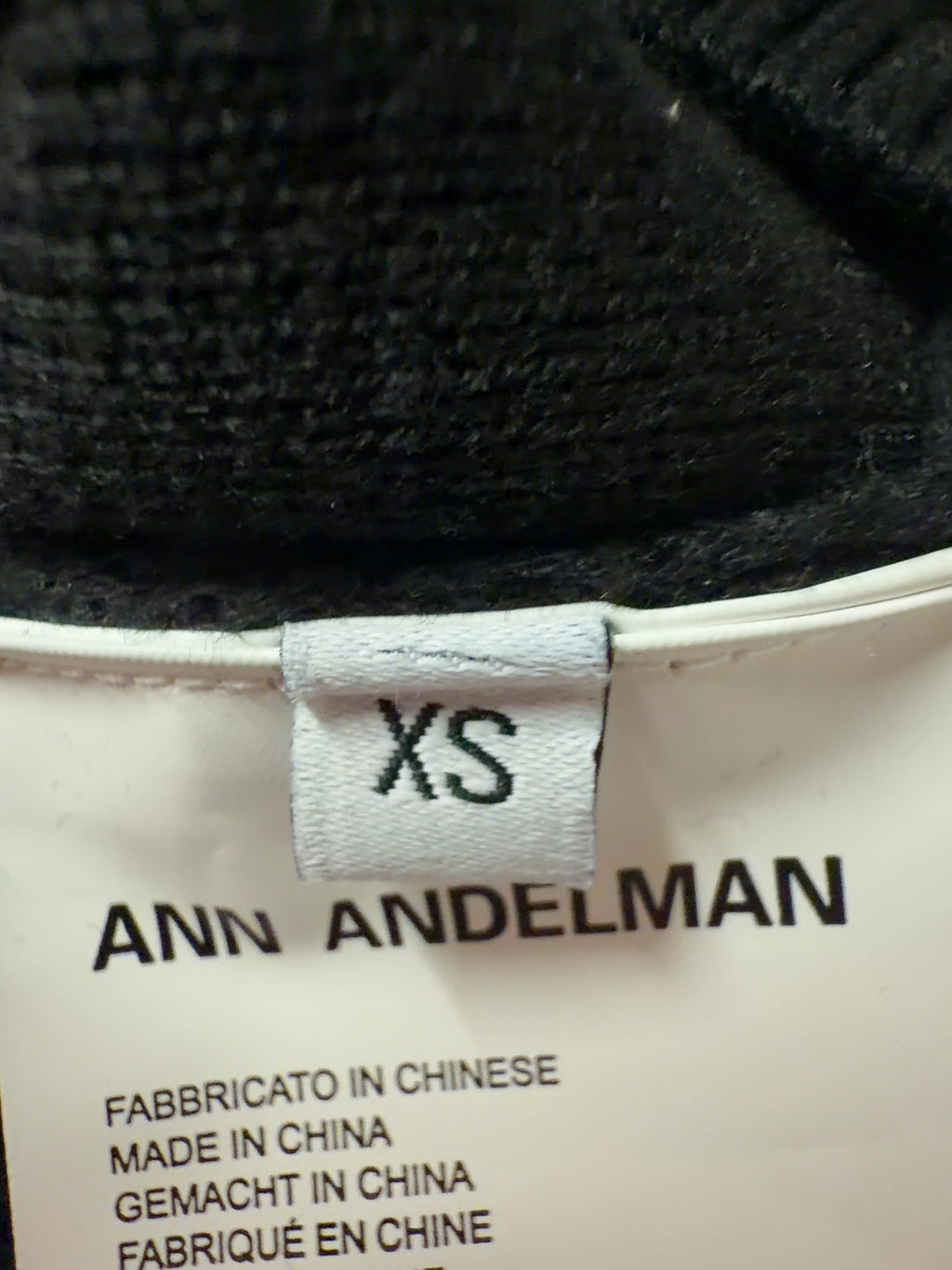 ANN ANDELMAN Black Embroidered Logo Cropped Cardigan Black, size UK XS — care label