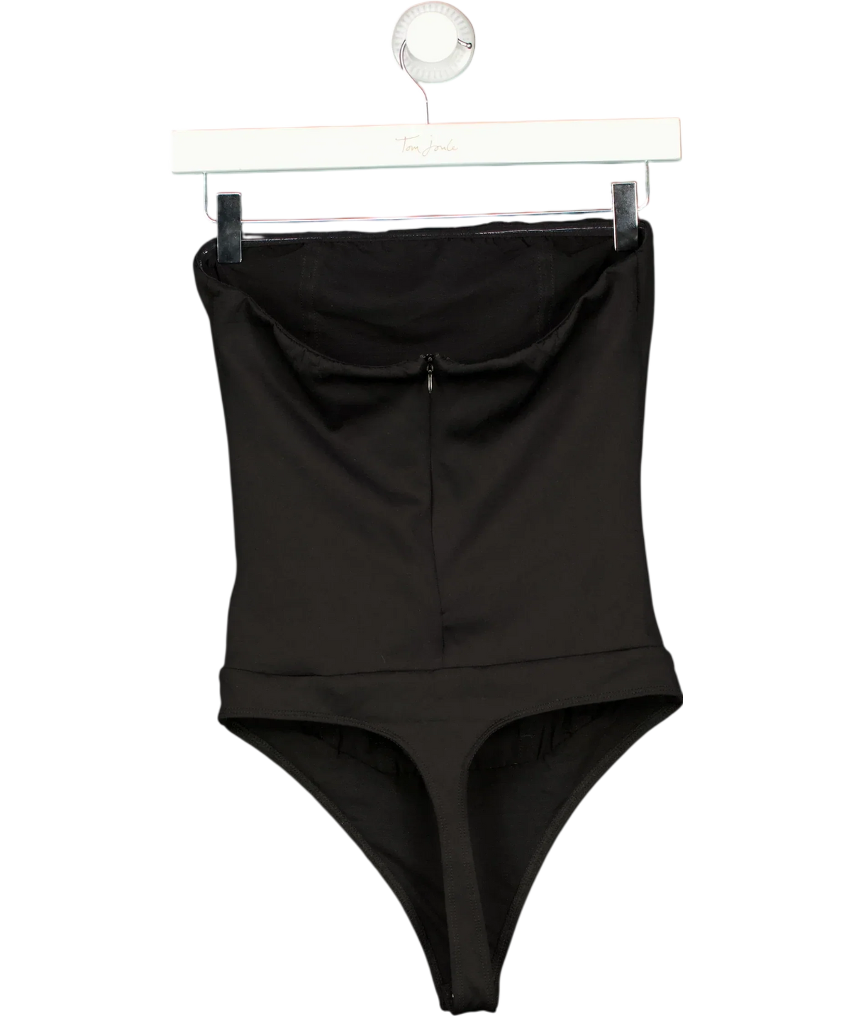 Good American Black Sculpting Corset Strapless Bodysuit Black, size UK S — back