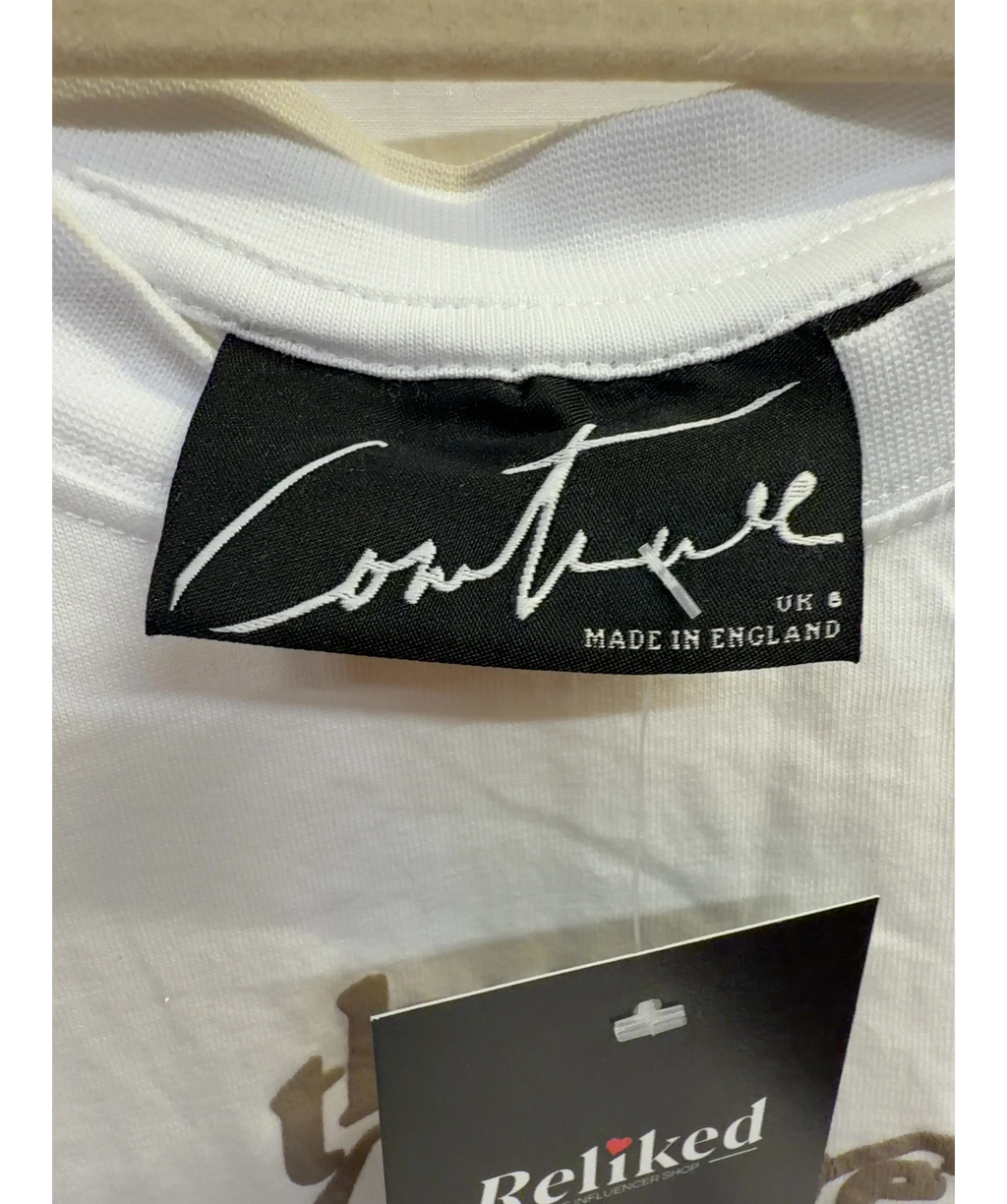 Couture White White Graphic Logo t-shirt, size UK 6 — detail