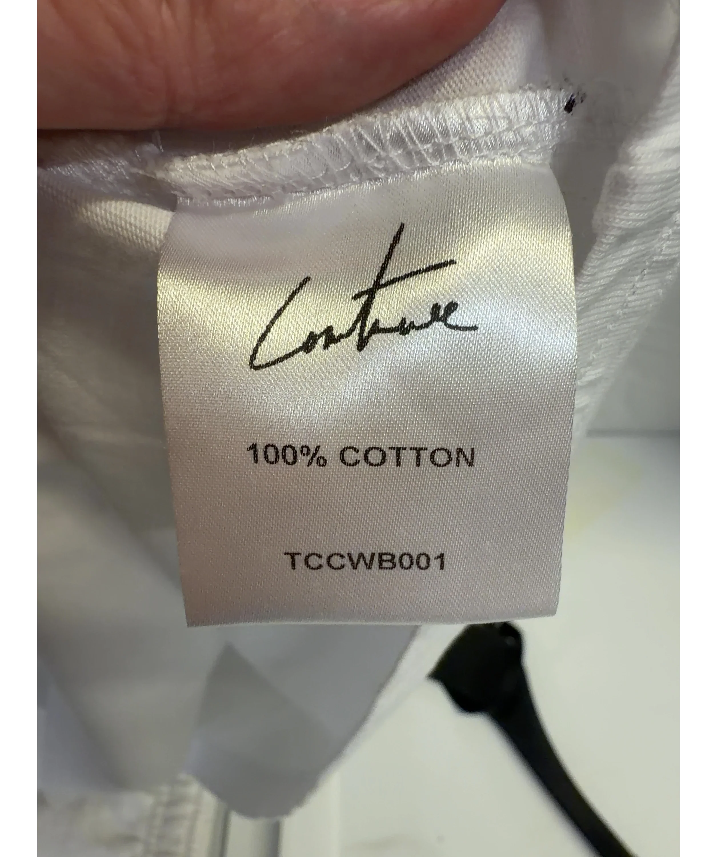 Couture White White Graphic Logo t-shirt, size UK 6 — label