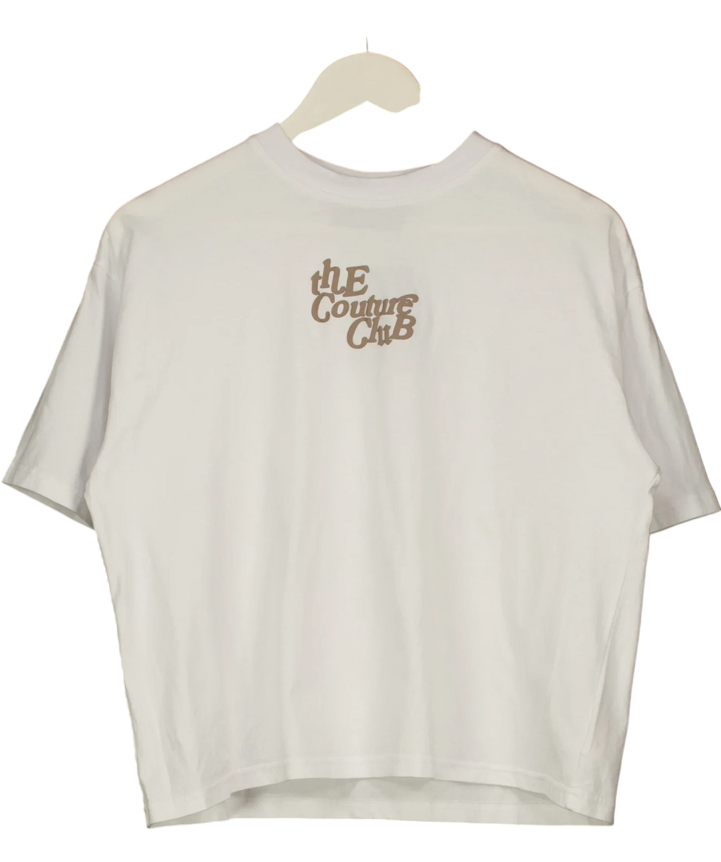Couture White White Graphic Logo t-shirt, size UK 6 — front