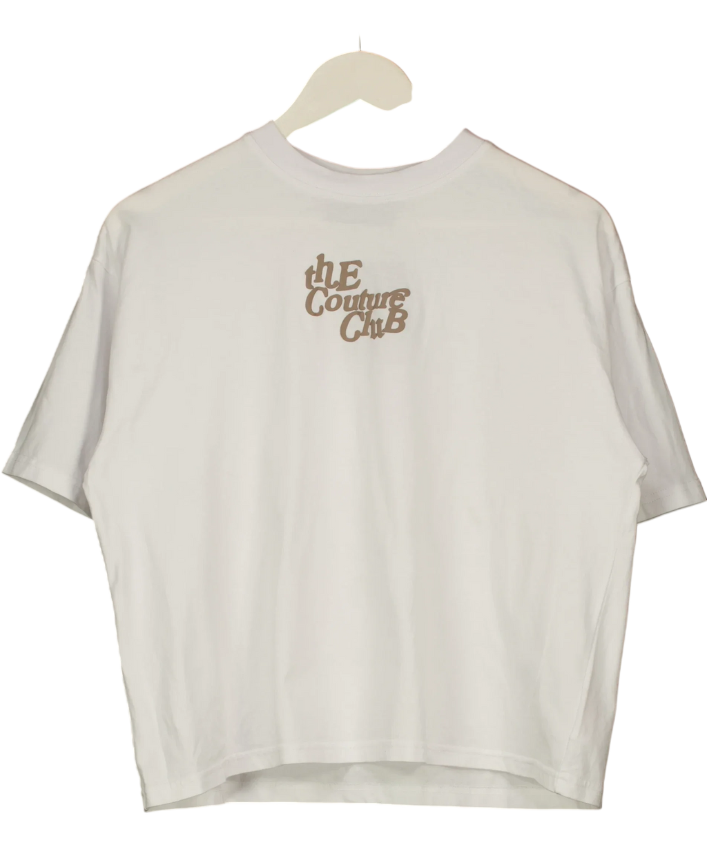 Couture White White Graphic Logo t-shirt, size UK 6 — front