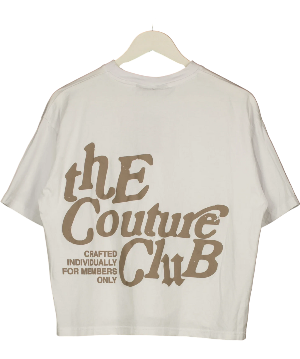 Couture White White Graphic Logo t-shirt, size UK 6 — back